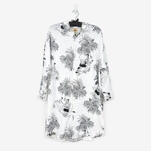 Farm Rio x Mayara‎ Ferrao Moto Love Shirt Size M Off-White Linen Longline Resort